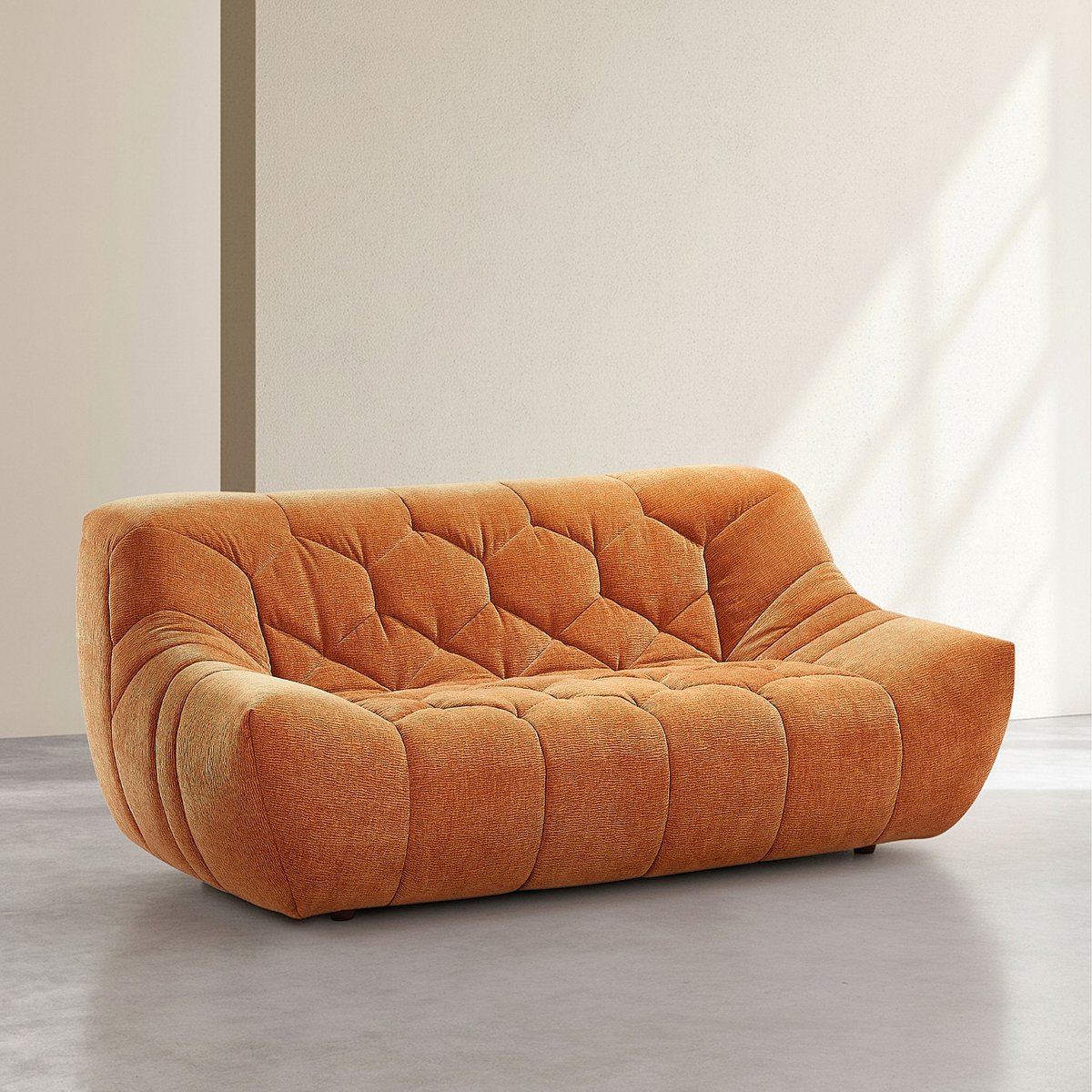 Canapé fixe tissu MELFI terracotta, HABITAT