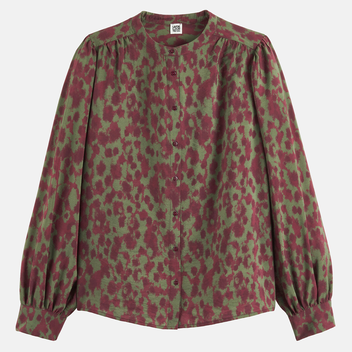 Chemise col mao manches longues imprimé tie and dye imprimé prune, LA REDOUTE COLLECTIONS