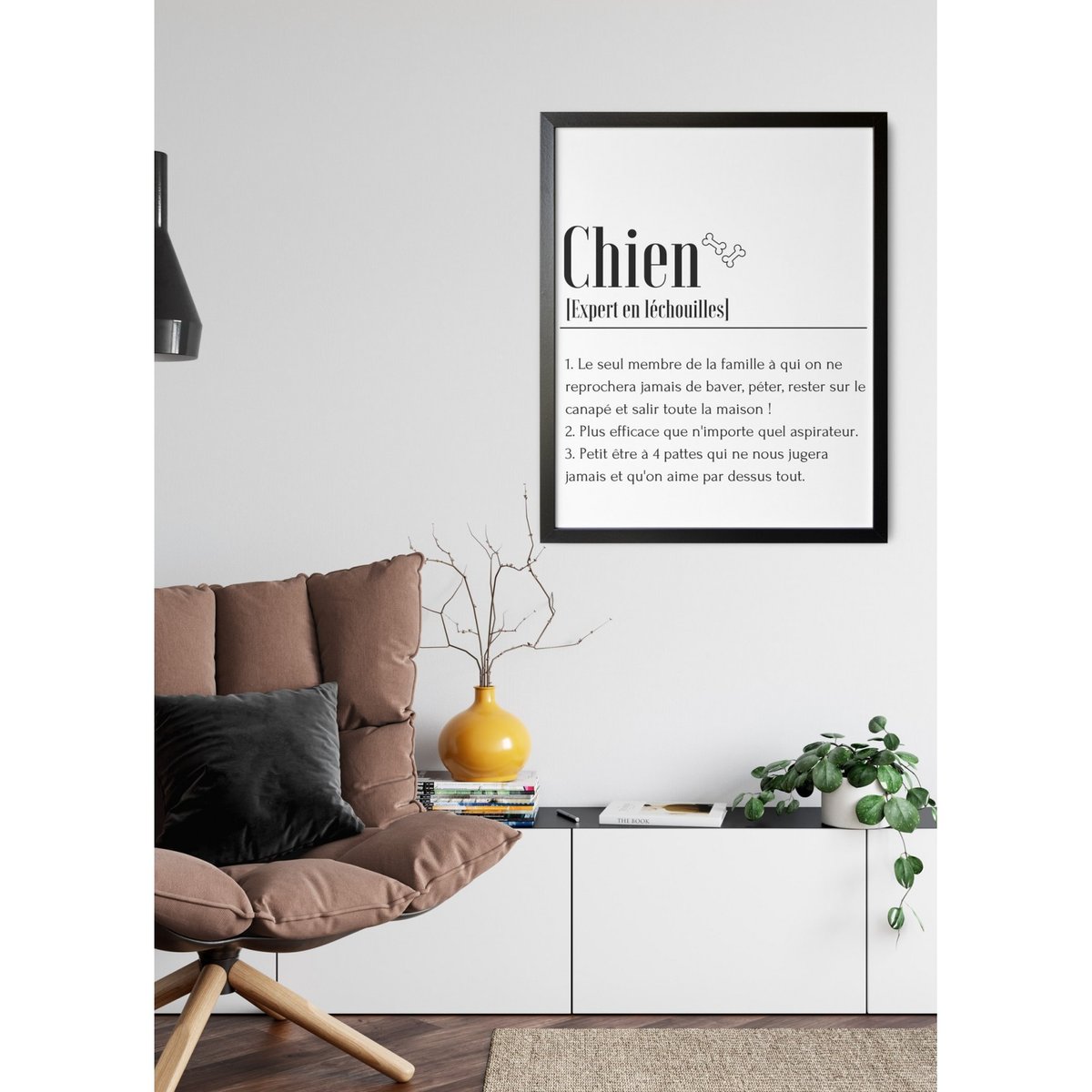 Affiche Définition Chien 2 blanc, L'AFFICHERIE