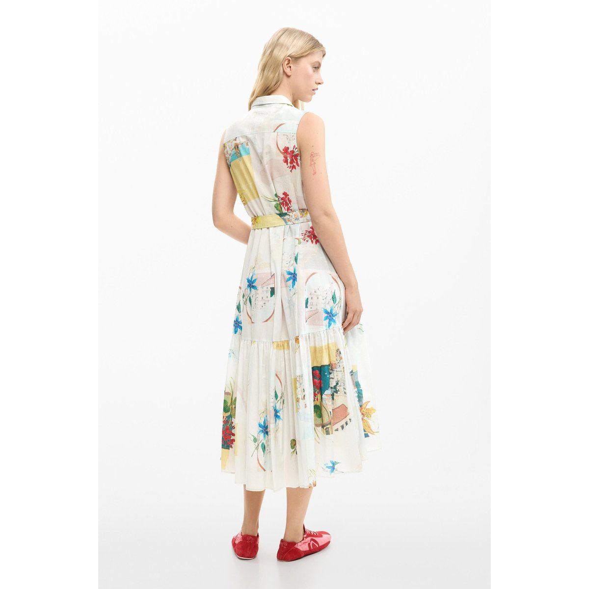 Robe chemise cartes postales bleu, DESIGUAL