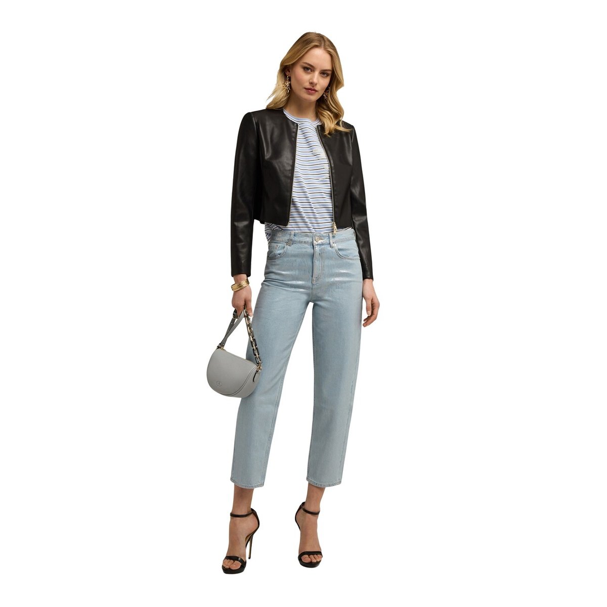 Jean regular boyfit avec laminage light - blue, MOTIVI