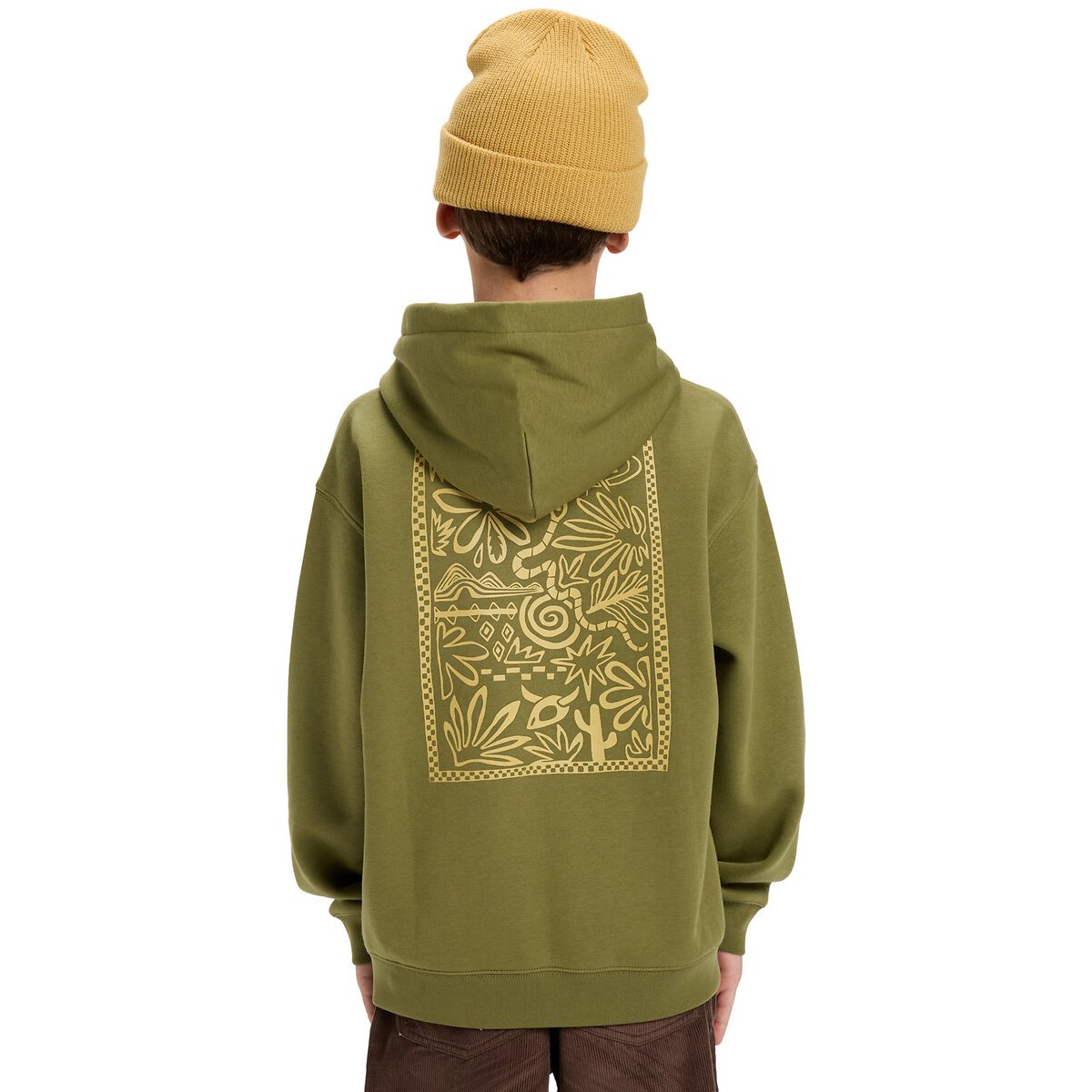 Brushed Fleece Hoodie olive green, QUIKSILVER