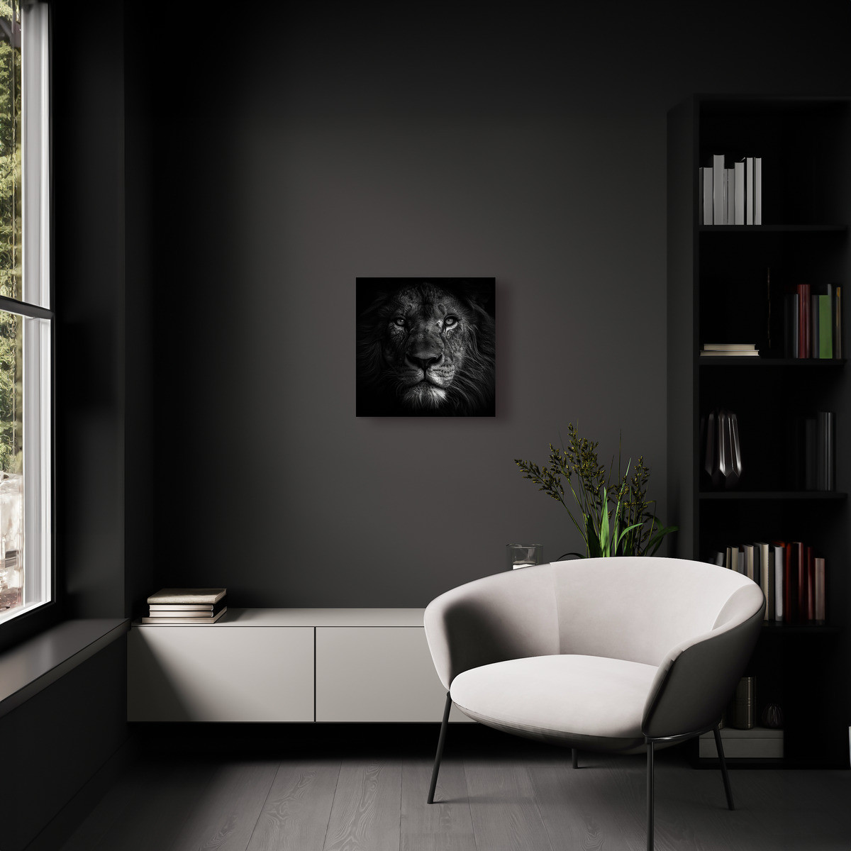 Tableau Sur Toile Visage Du Lion ANIMAUX tableaux sur toile-noir & blanc, CEANOTHE