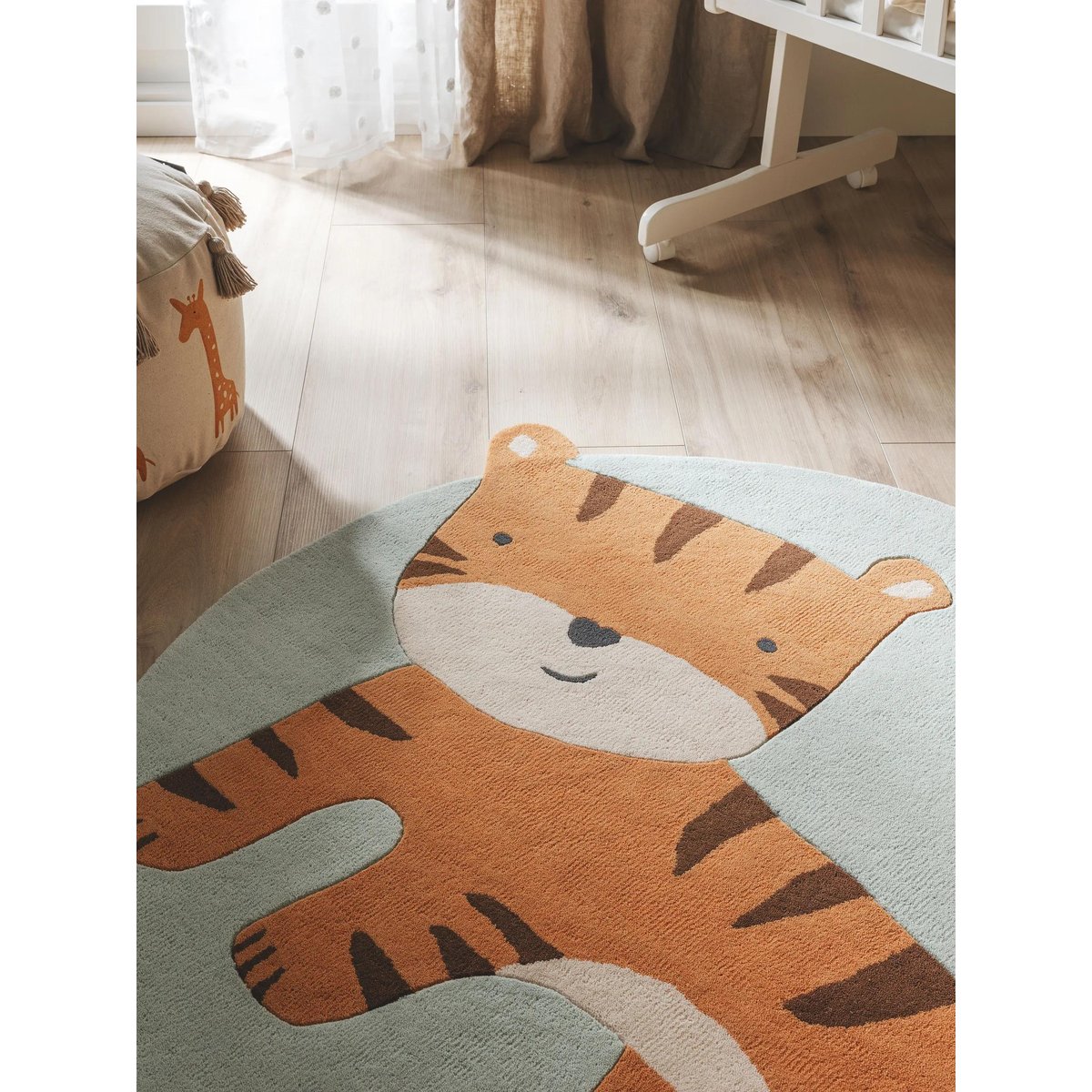 Tapis rond enfant tufté main SAVANNAH multicouleur, BENUTA