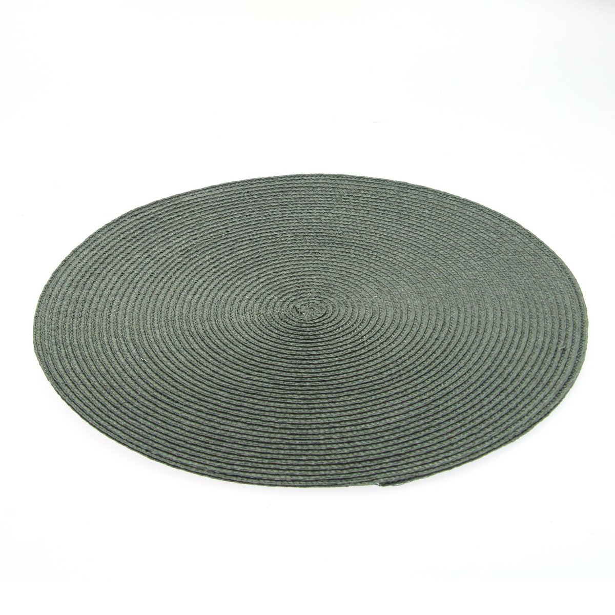 Set de table rond tressé TRESSE gris foncé, SECRET DE GOURMET