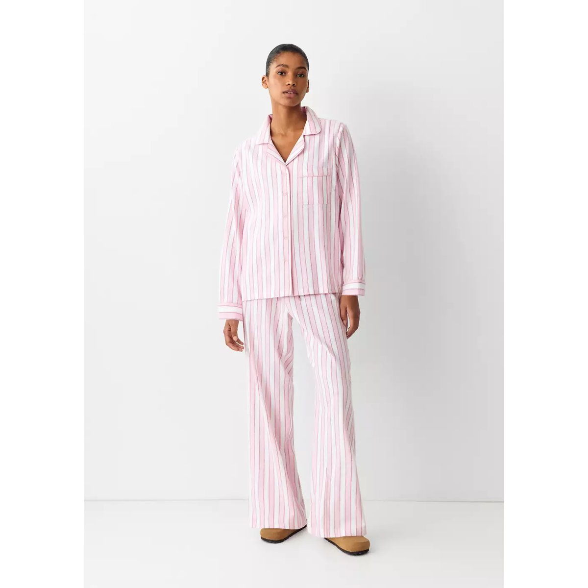 Pyjama coton rayé rose, MANGO TEEN