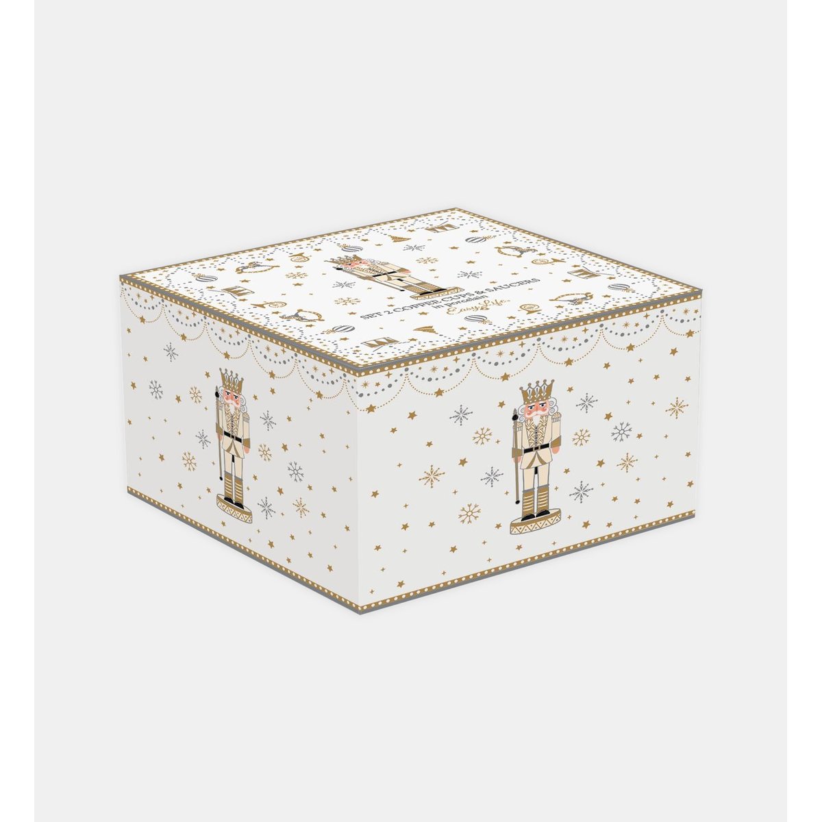 Coffret 2 tasses à café blanc, EASY LIFE