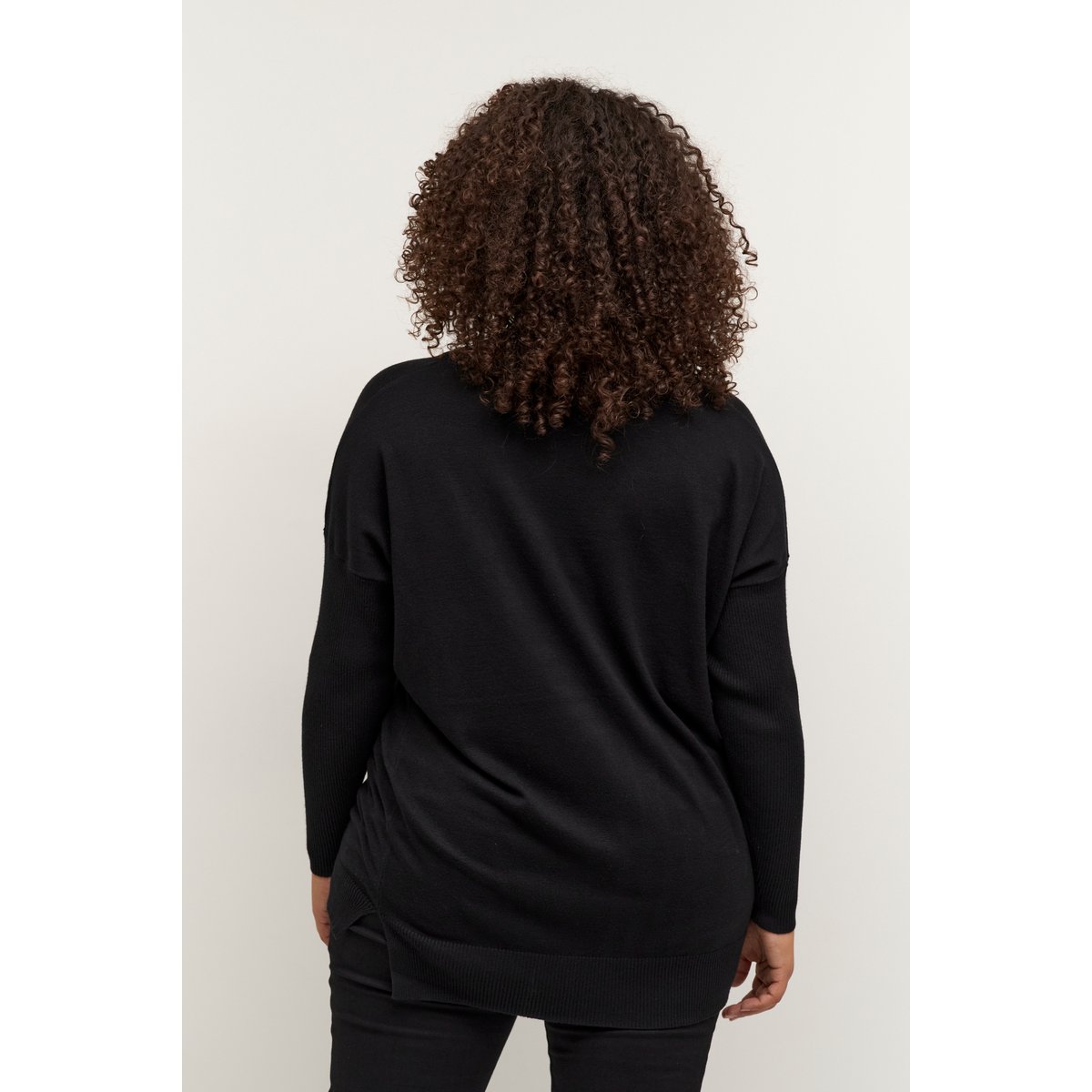 Pullover tricoté noir black deep, KAFFE CURVE