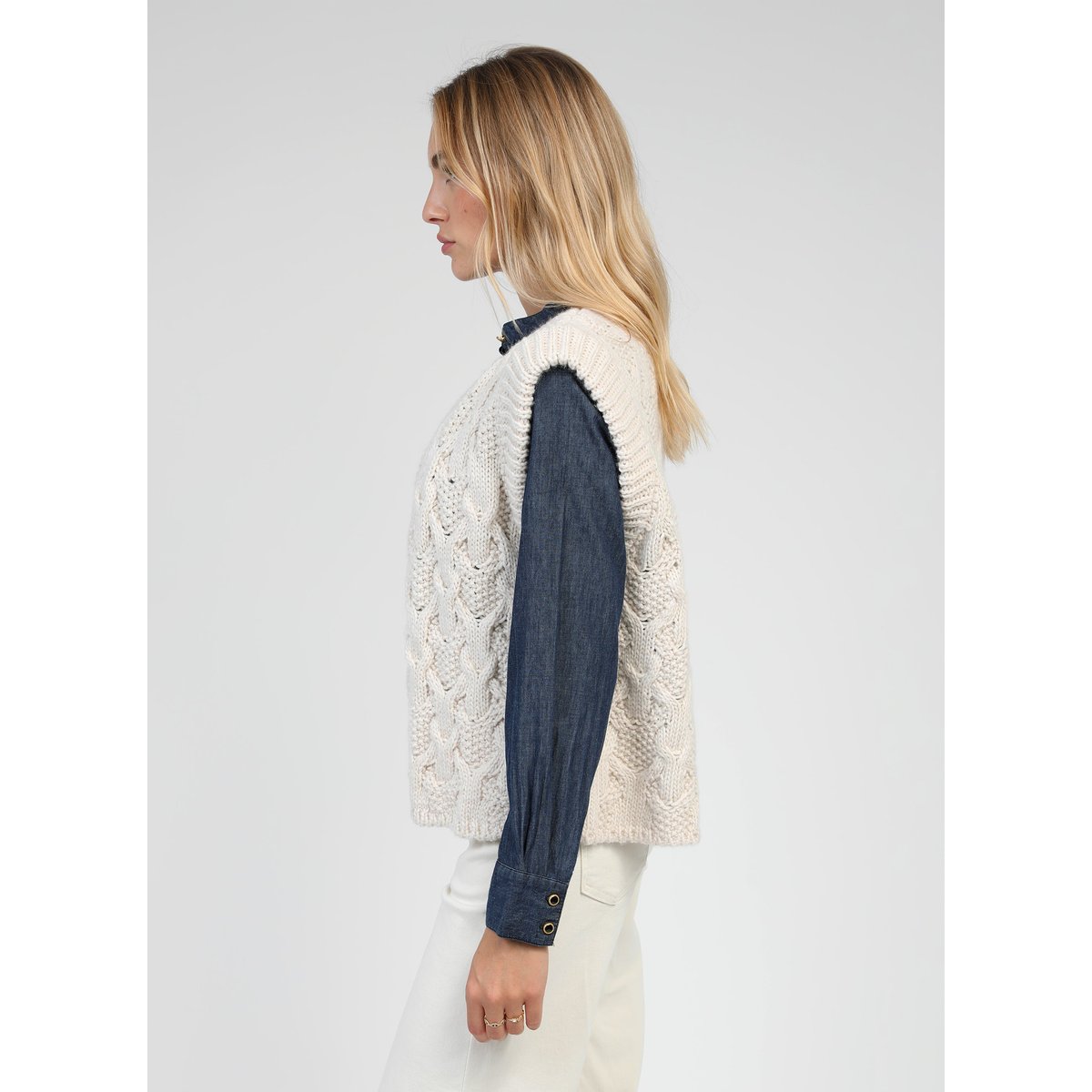 Cardigan Sans Manche LAJOIA ecru, AN'GE