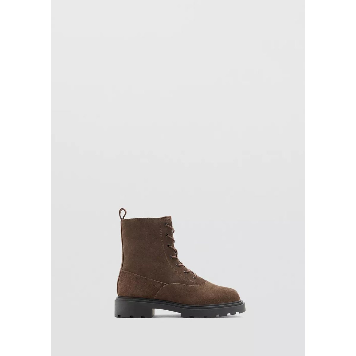 Bottines en cuir bovin à lacets chocolat, MANGO KIDS