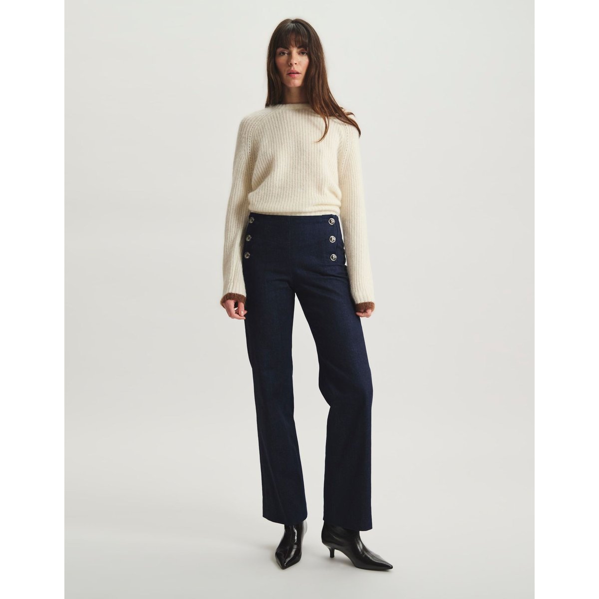 Pantalon Gabriel en coton bleu, INES DE LA FRESSANGE PARIS