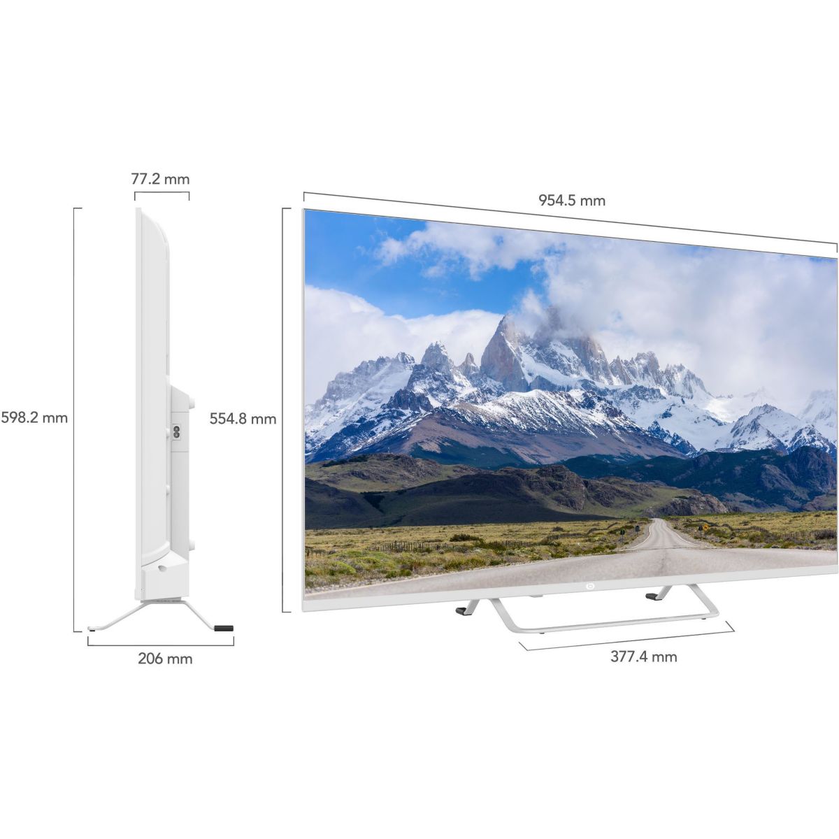 TV QLED 43QLED306W (2024) 43" (109 cm) 4K - Smart TV, coloris blanc couleur unique, ESSENTIEL B