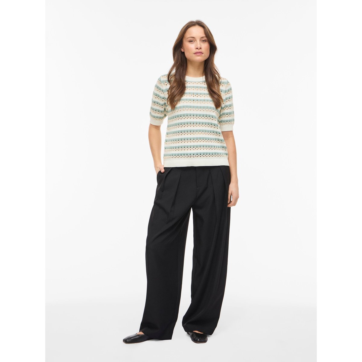 Top En Maille blanc - snow white1, VILA