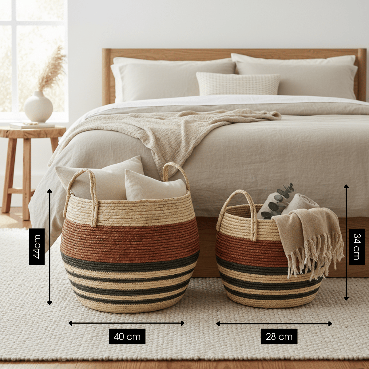 Ensemble de paniers de rangement brun, MICA DECORATIONS