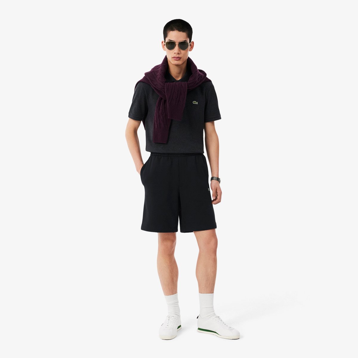Short molleton noir-031, LACOSTE