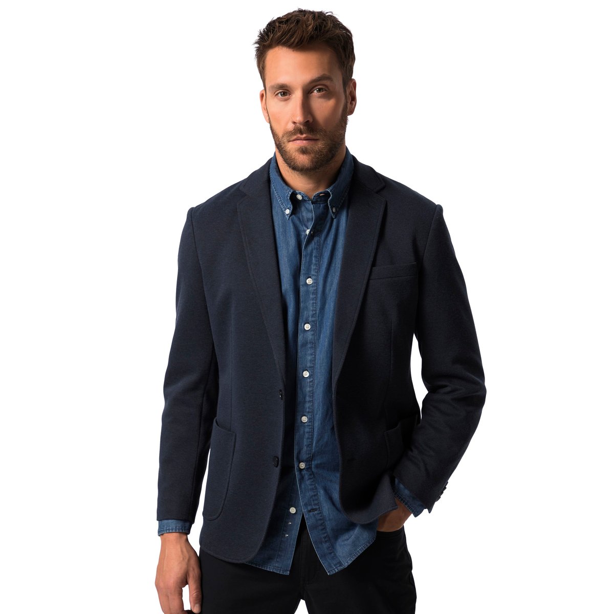 Veston en polyester recyclé certifié GRS bleu marine, JP1880