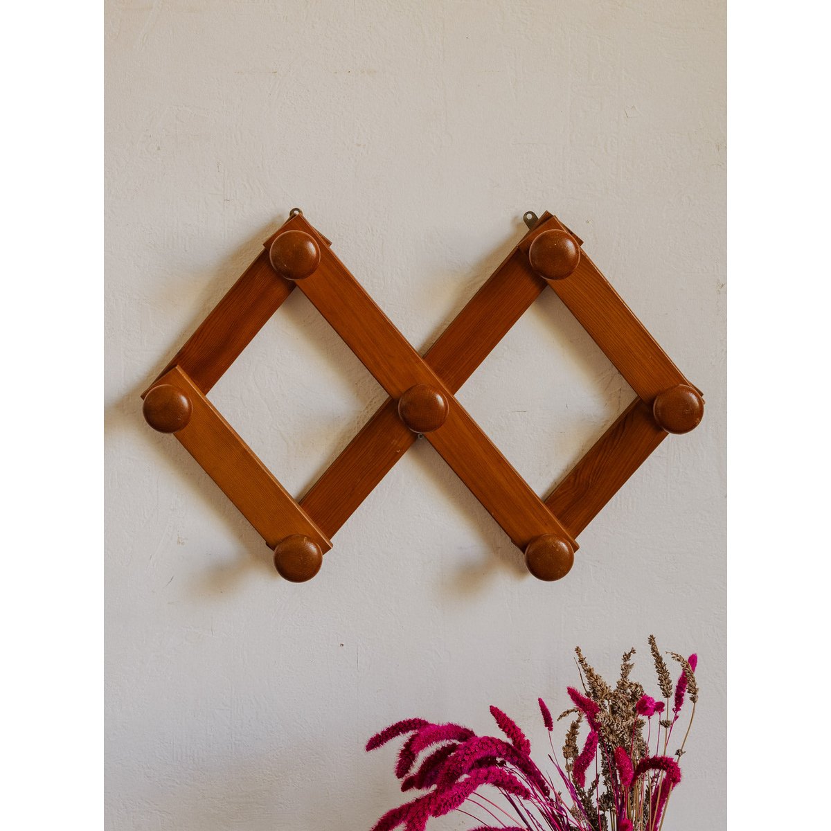 Porte-manteau mural en bois Max N°499 - Bon état bois foncé, DEBONGOUT