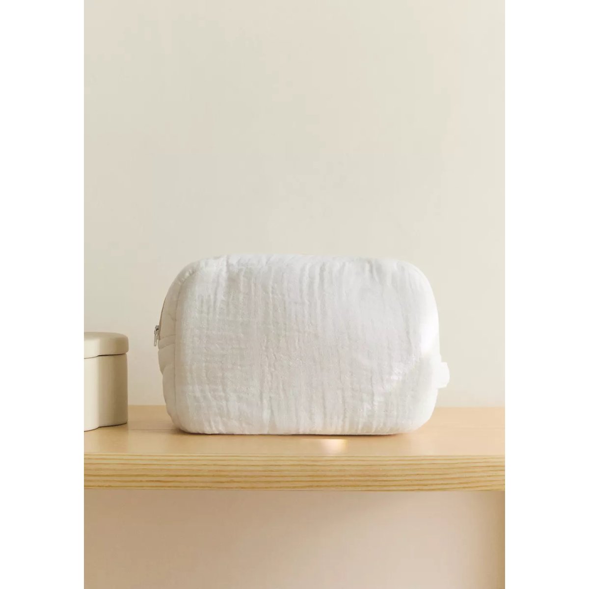 Trousse de toilette enfant en gaze de coton blanc, MANGO HOME