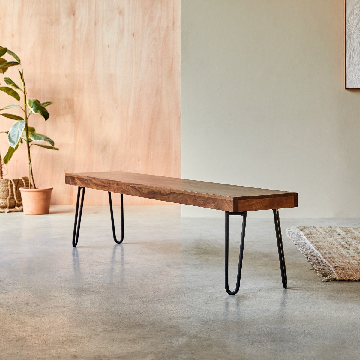 Banc en Palissandre massif, HELGA marron, TIKAMOON