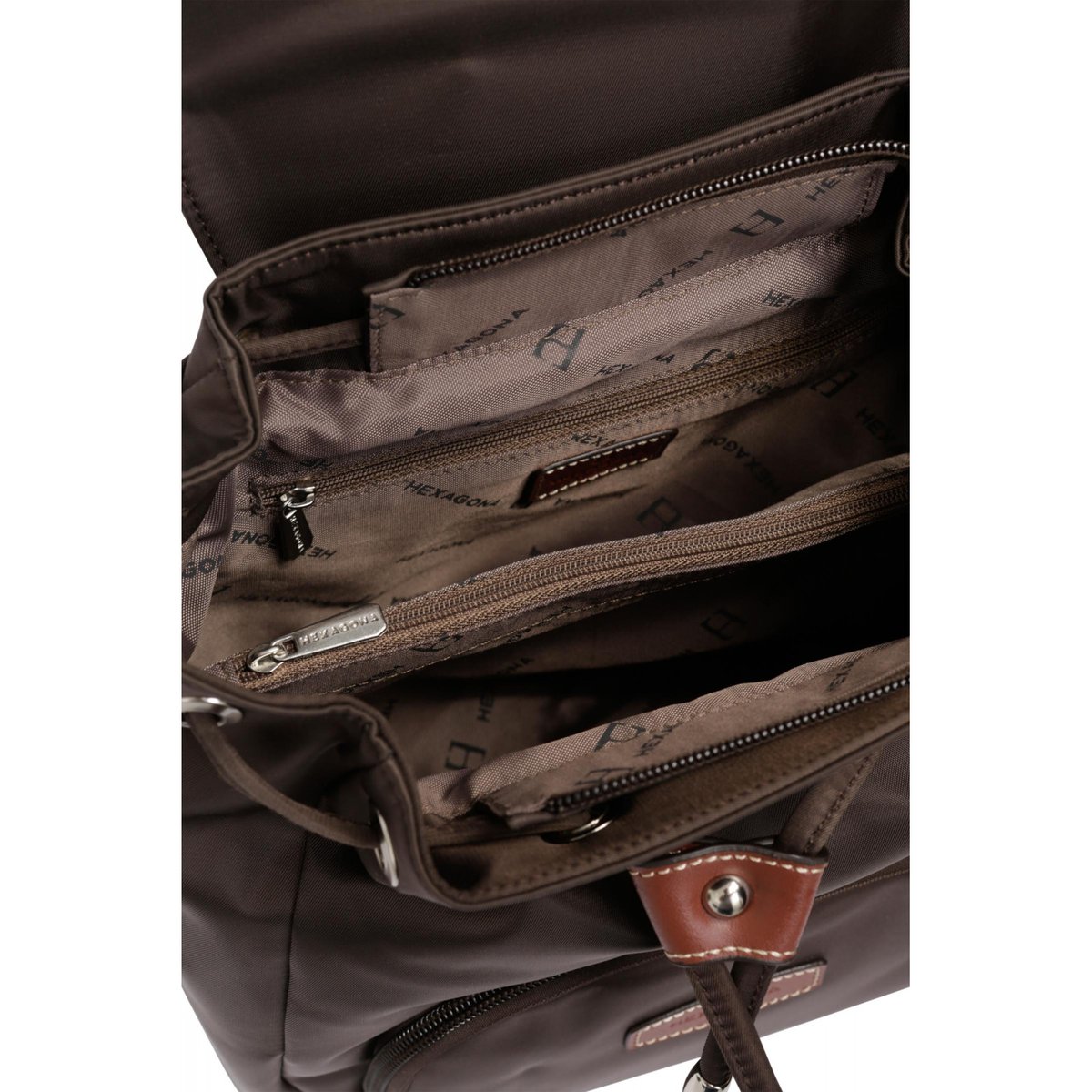 Sac à dos DIVERSITÉ marron foncé, HEXAGONA