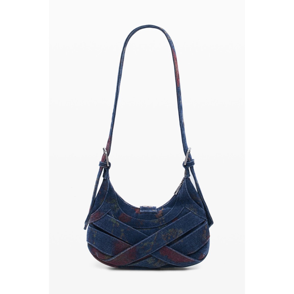 Sac en denim imprimé de taille moyenne multicolore, DESIGUAL