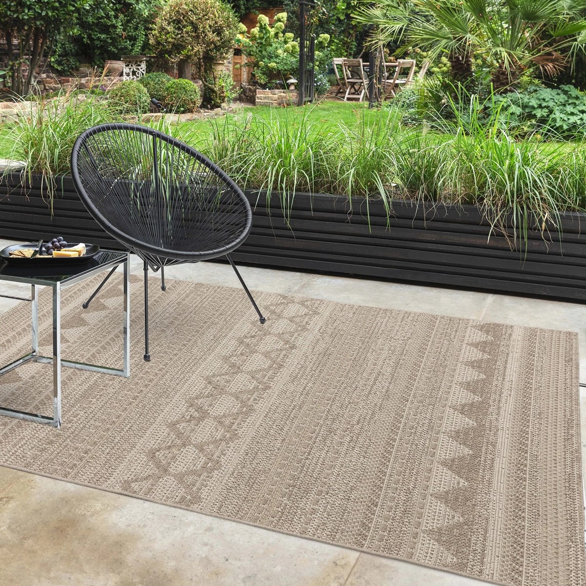 Tapis intérieur extérieur tissé plat PIAZZA beige, NOVATREND