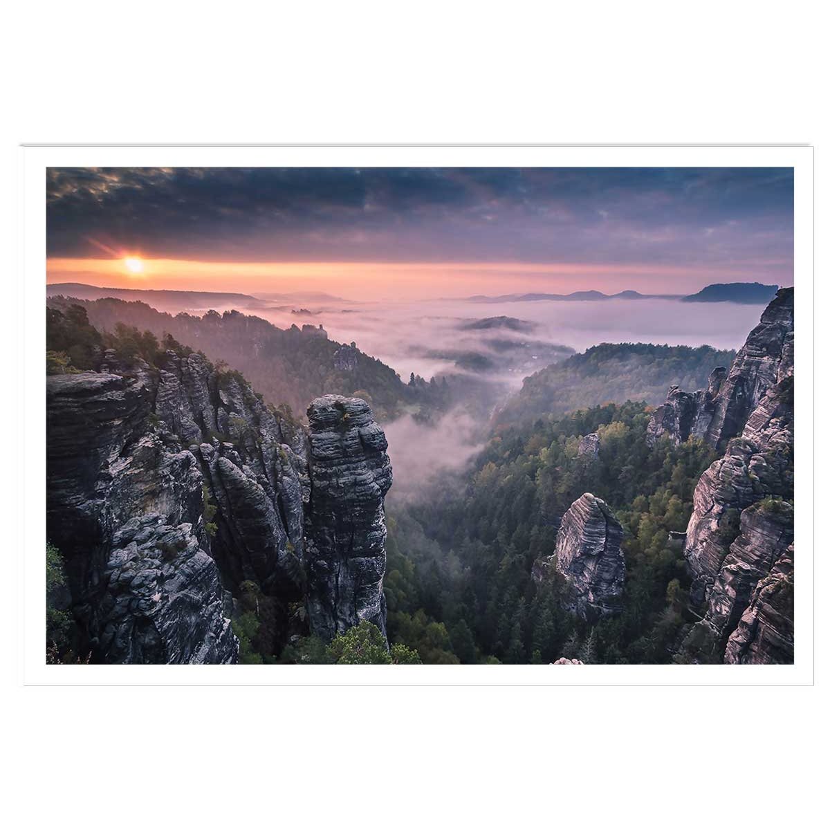 Affiche paysage sunrise on the rocks affiche seule, HEXOA