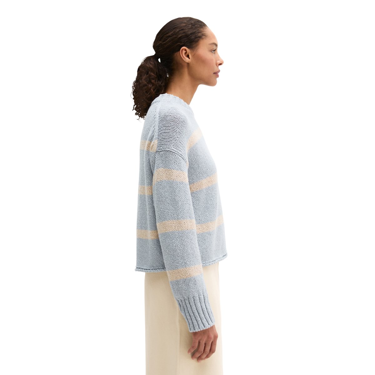 Pull oversize en coton mélangé de haute qualité bleu clair, MARC O'POLO