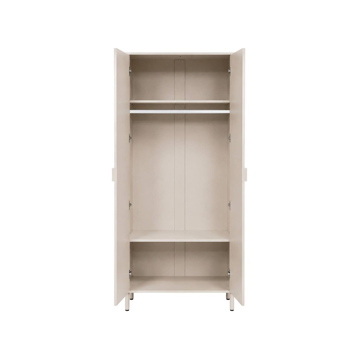 Dressing décor bois et métal 2 étagères 1 penderie ELLIE beige, SWEEEK