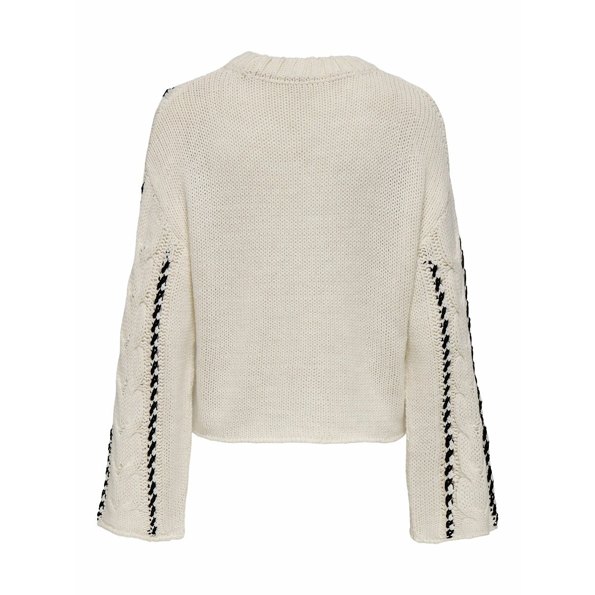 Pull maglia a treccia a maniche lunghe ecru , ONLY