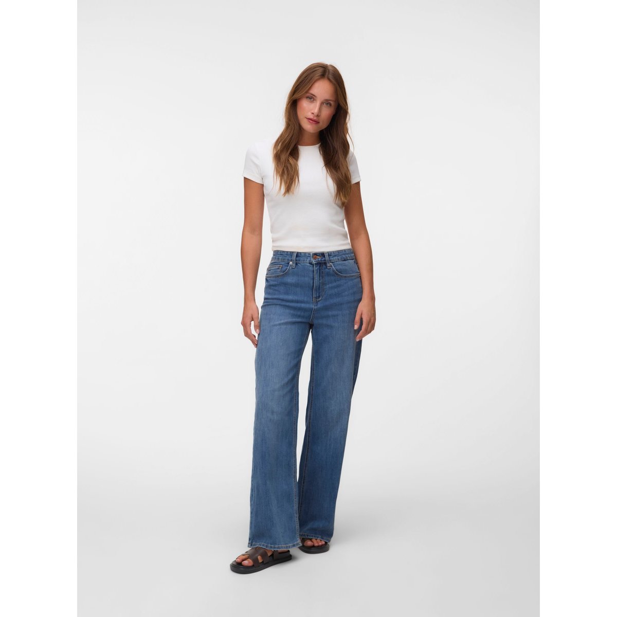 Jean À Coupe Large medium blue denim, VERO MODA