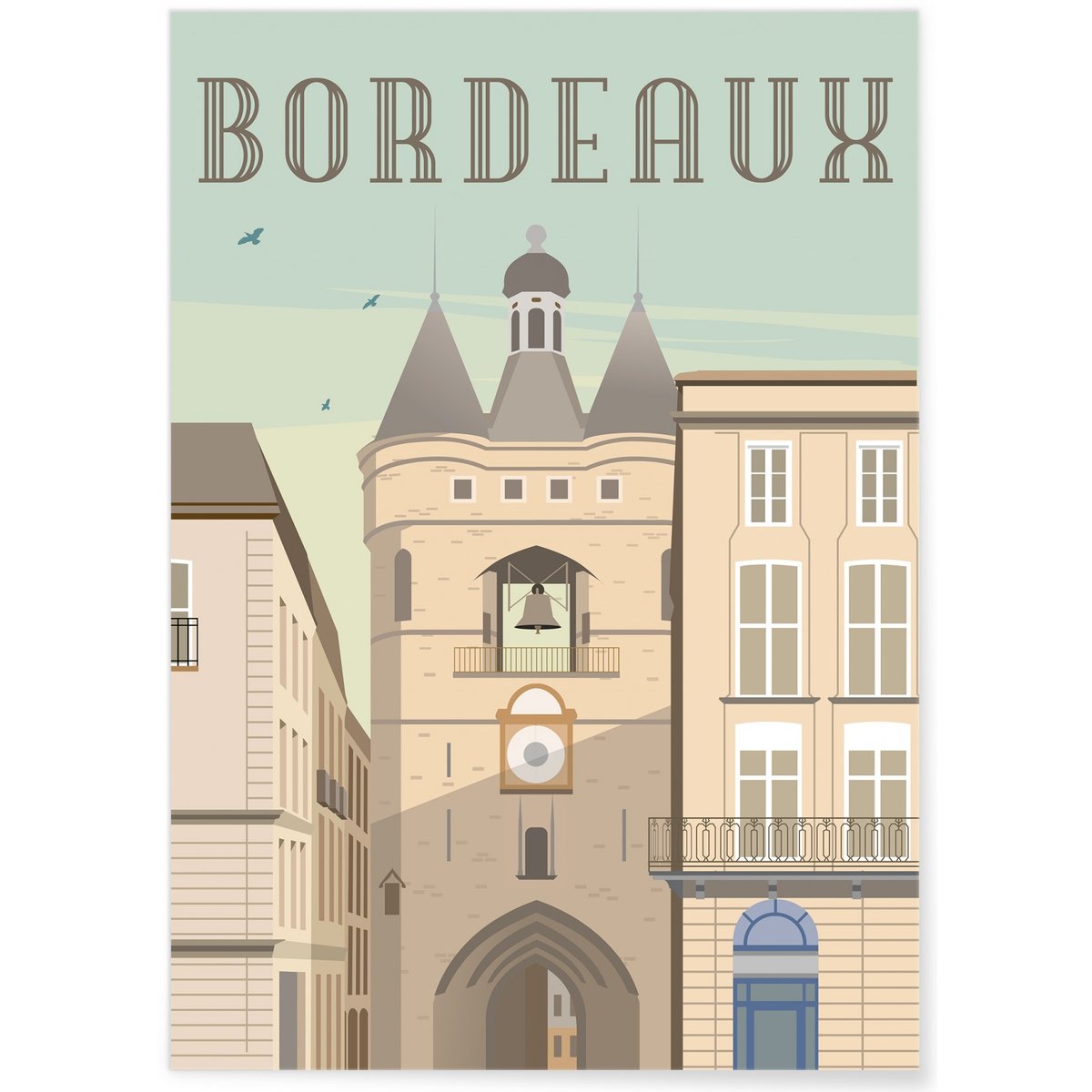 Affiche ville Bordeaux 2 blanc, L'AFFICHERIE