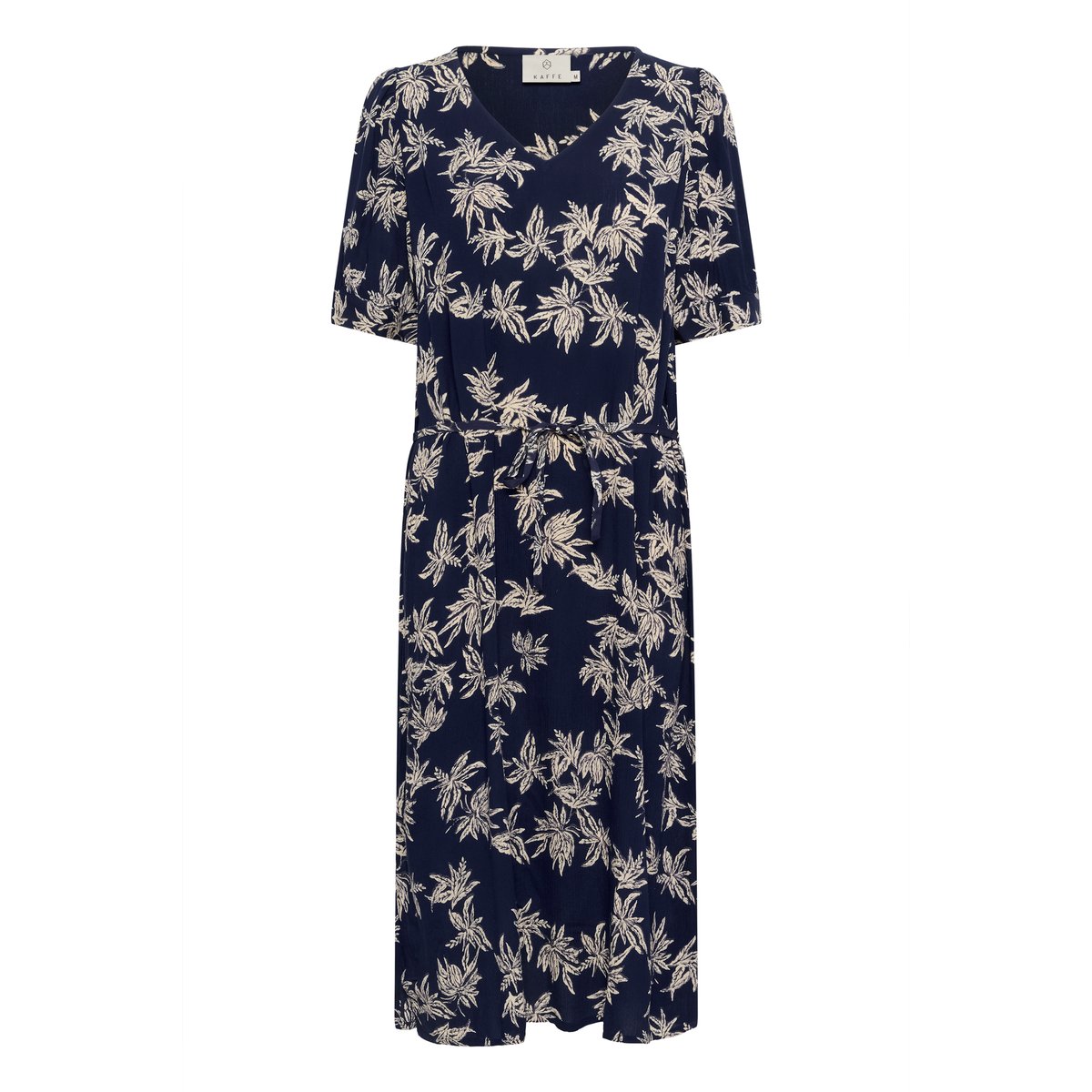 Dress bleu/blanc leaf print, KAFFE