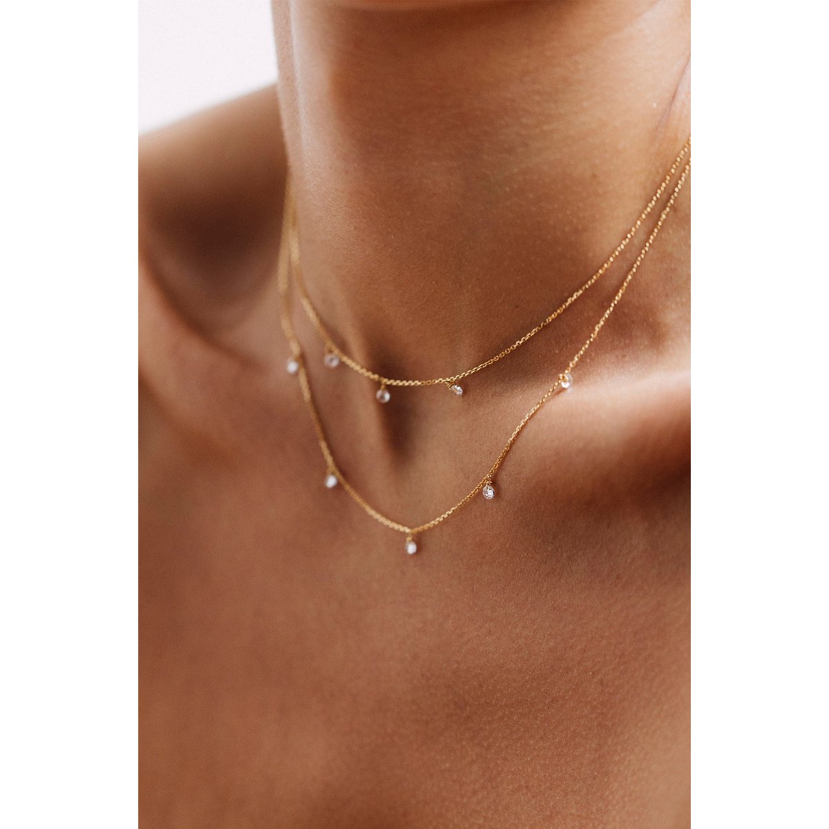 Collier long pampille Sofia - Or 750‰ Diamant blanc diamant blanc, YAY PARIS