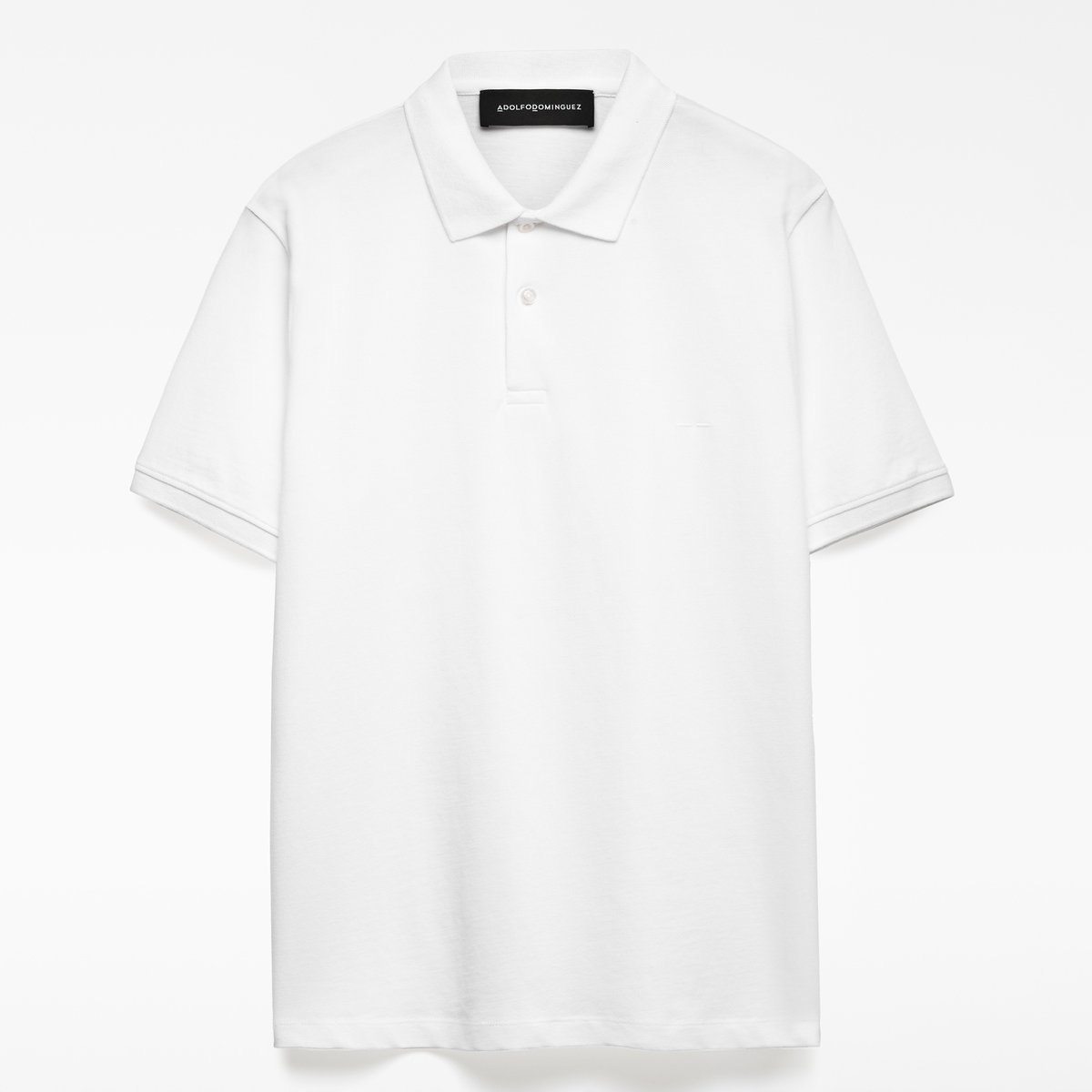 Polo piqué en coton biologique blanc, ADOLFO DOMINGUEZ