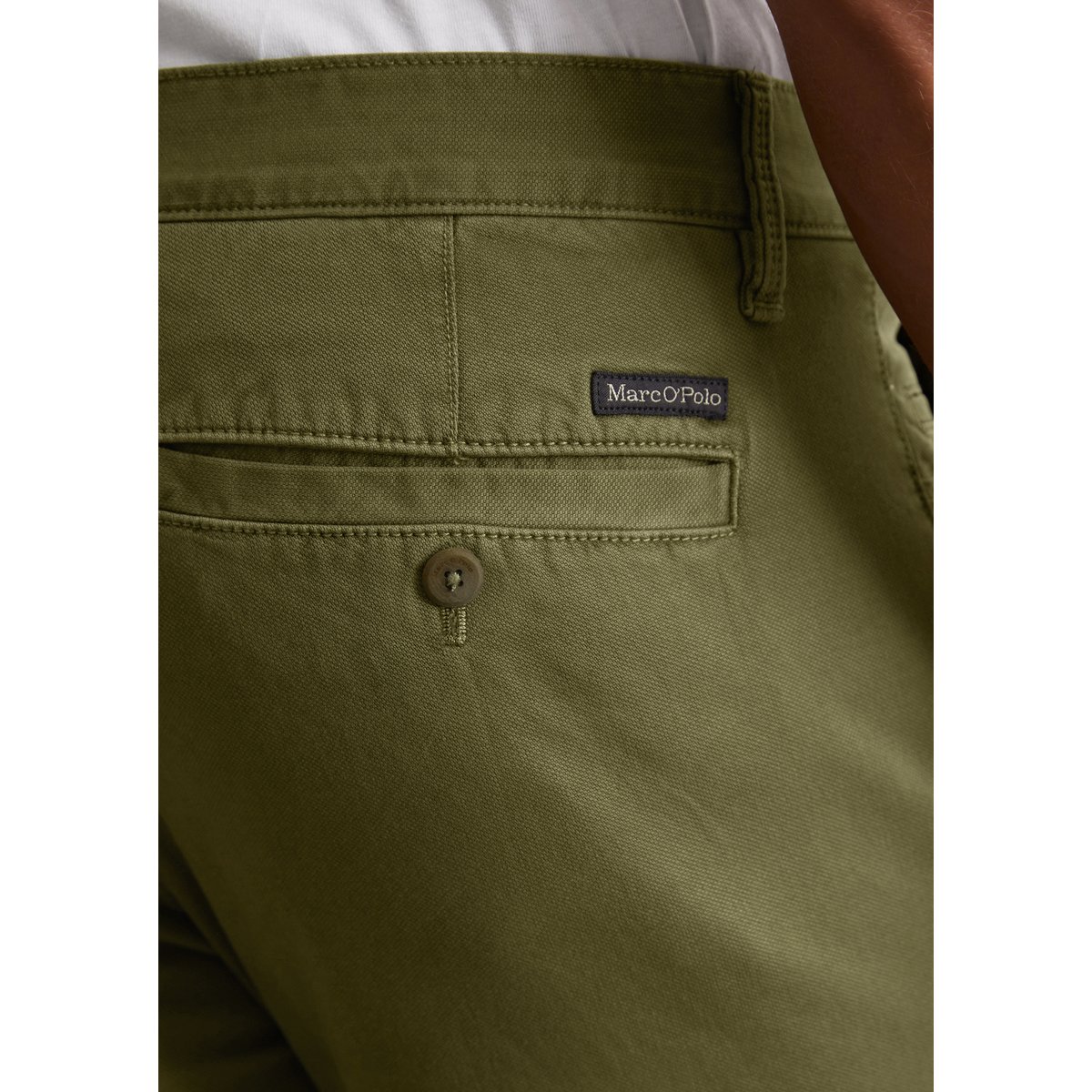 Chino modèle Stig shaped en coton bio mélangé vert, MARC O'POLO