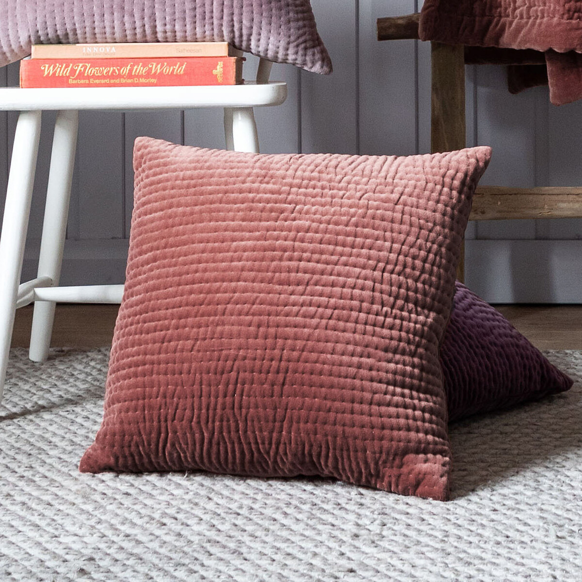 Haze Plain Square Cushion red, VOYAGE MAISON