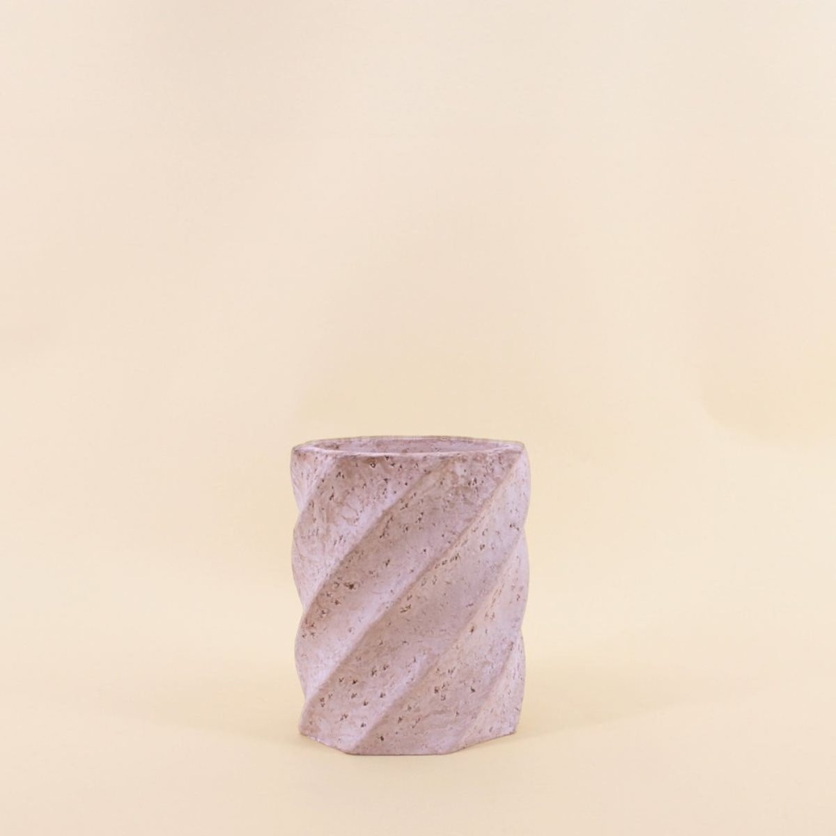 Vase twist imitation travertin, H15cm beige, ORNAMI
