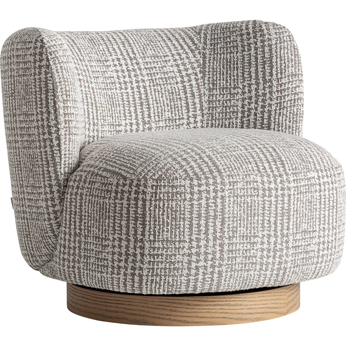 Fauteuil rotatif effet marbré gris marbré et pin brun clair, RECOLLECTION