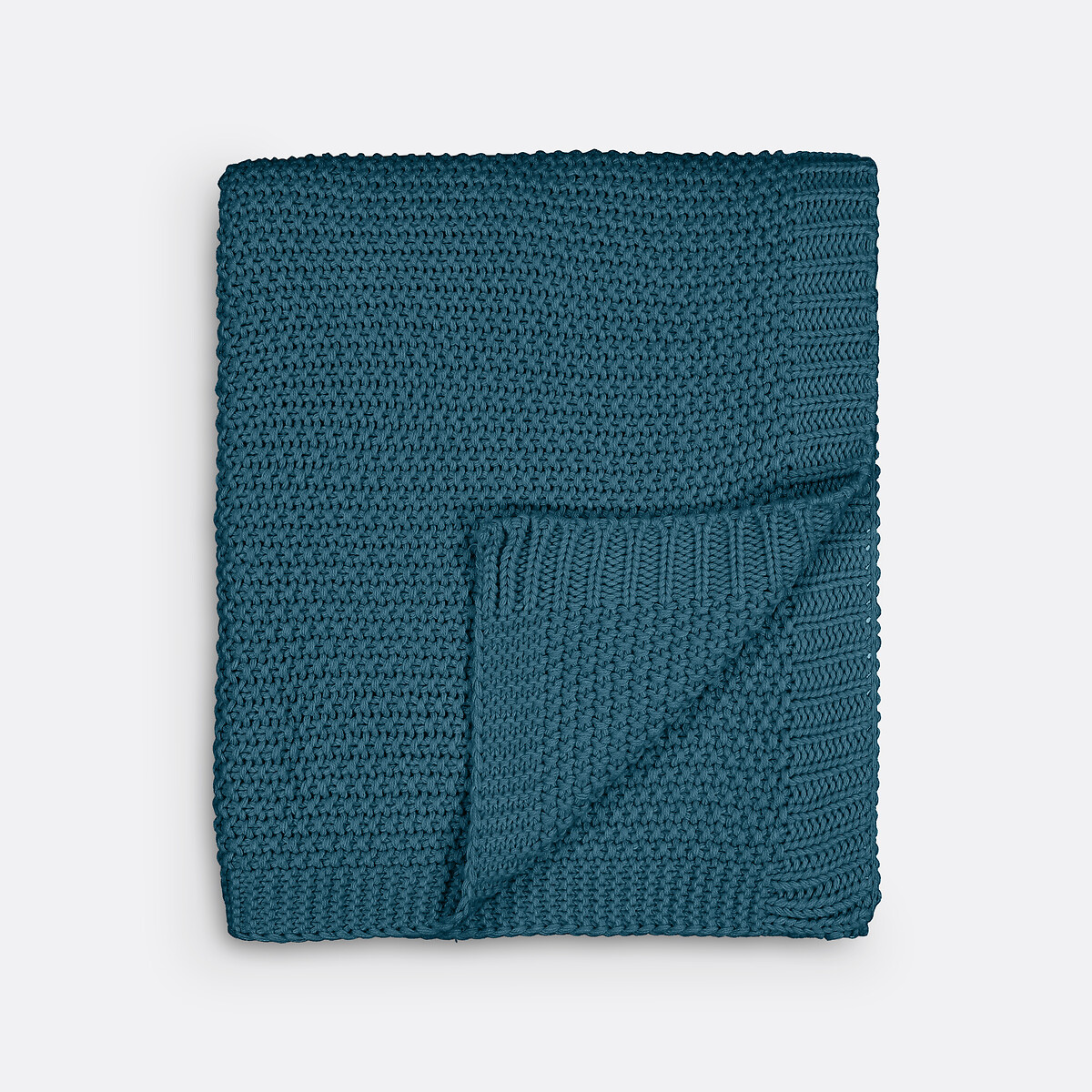Westport Knit Blanket prussian blue, LA REDOUTE INTERIEURS