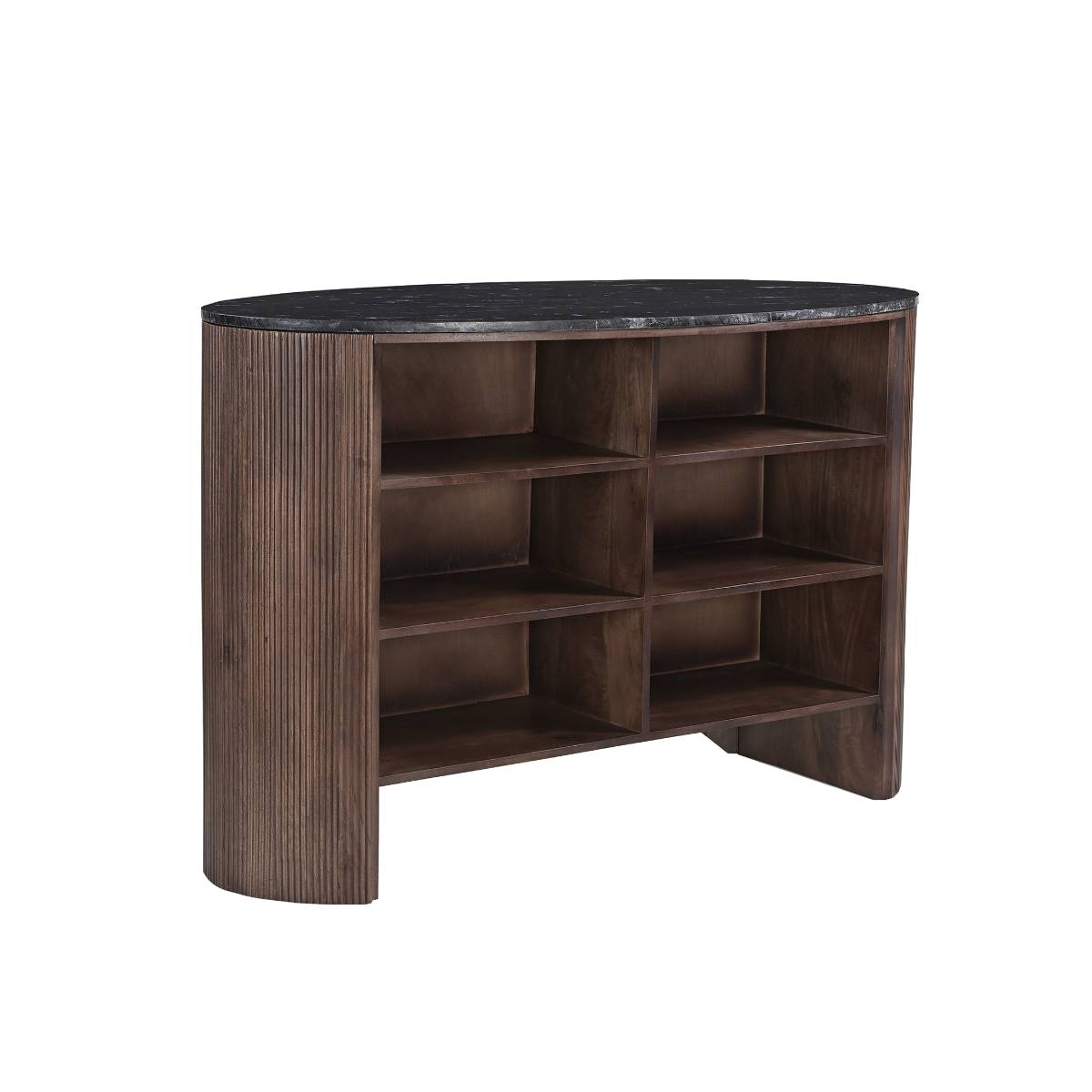 Meuble bar en bois de manguier et en marbre NÉRALY bois foncé, MADE IN MEUBLES