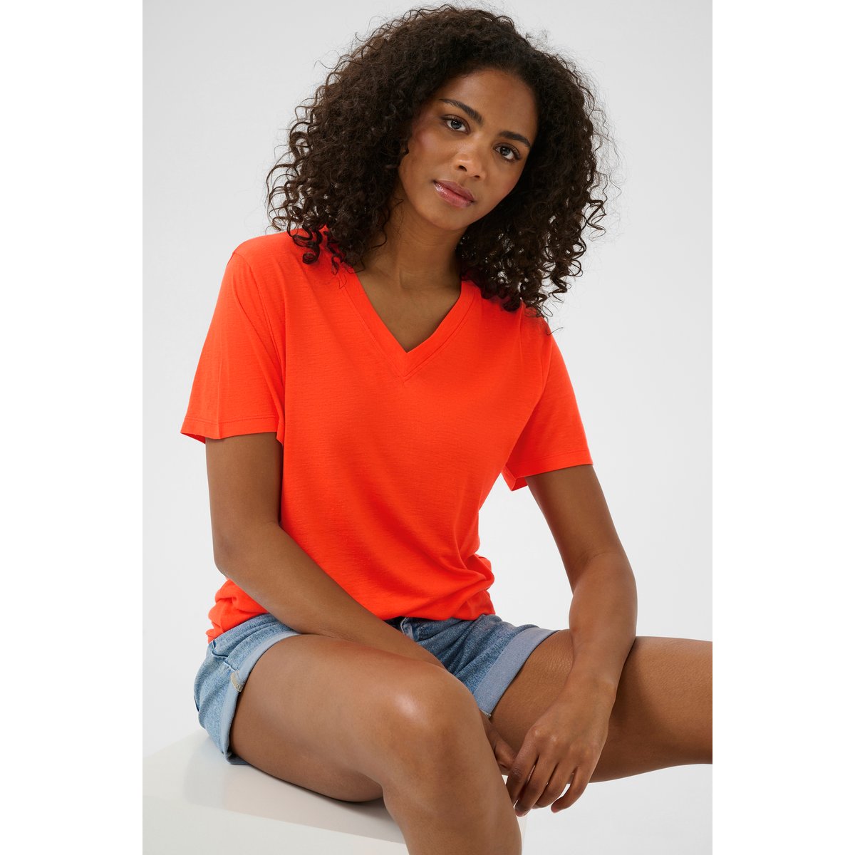 T-shirt rouge grenadine, KAFFE