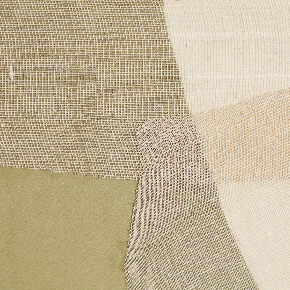 Tableau mural abstrait toile VACIO vert et brun clair, RECOLLECTION