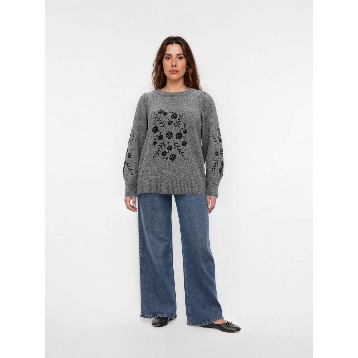 Pull En Maille medium grey melange, VERO MODA