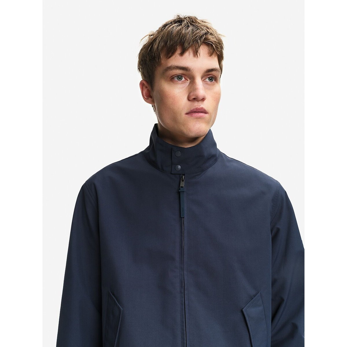 Harrigton kort jack in waterafstotende keperstof marineblauw, AIGLE