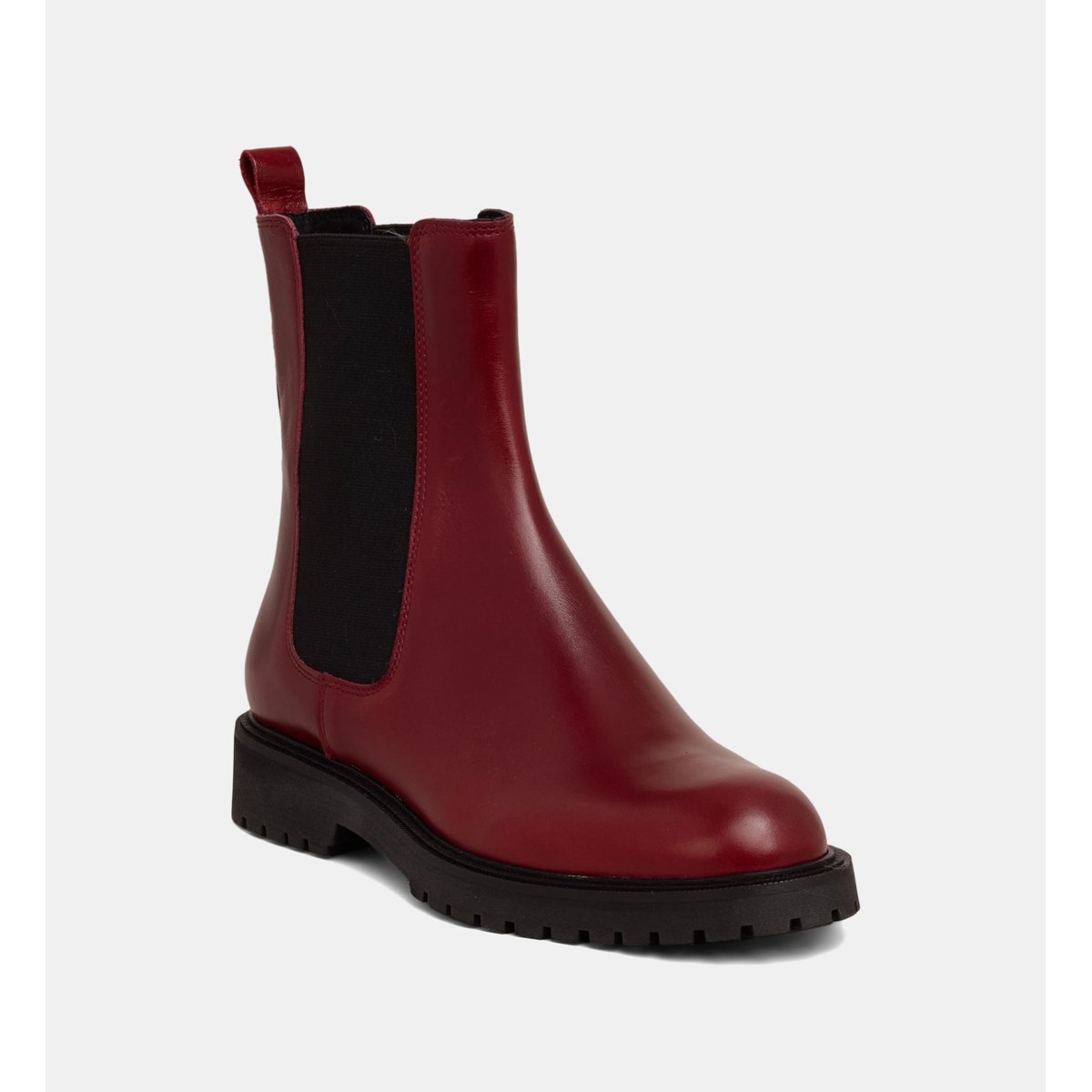 Boots chelsea plates arielle cuir bordeaux, GALERIES LAFAYETTE