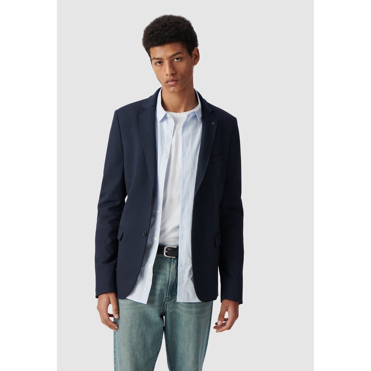 Veste avec parementure amovible bleu marine, IKKS