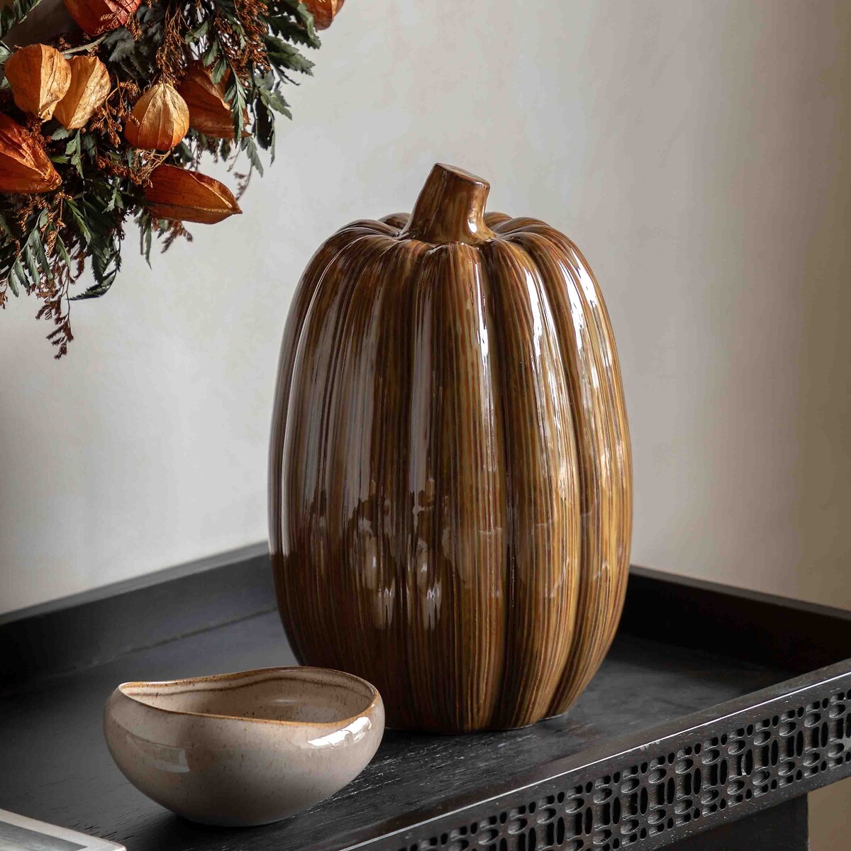 30cm Ceramic Pumpkin Ornament orange, ÉDITÉ
