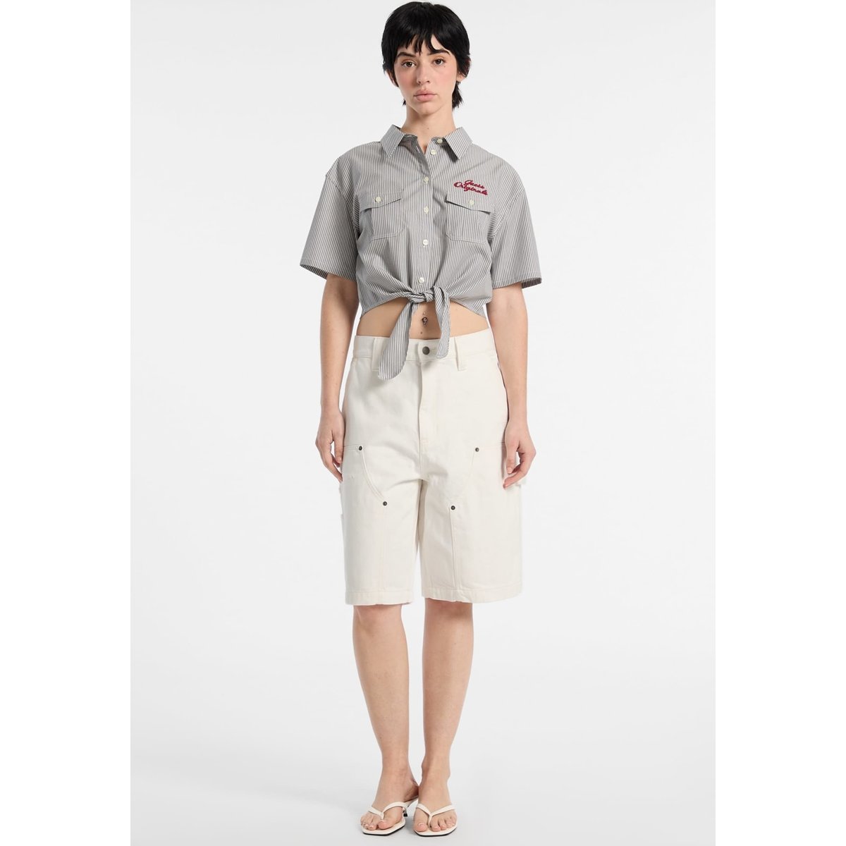Haut Noué De Travail gris multi, GUESS