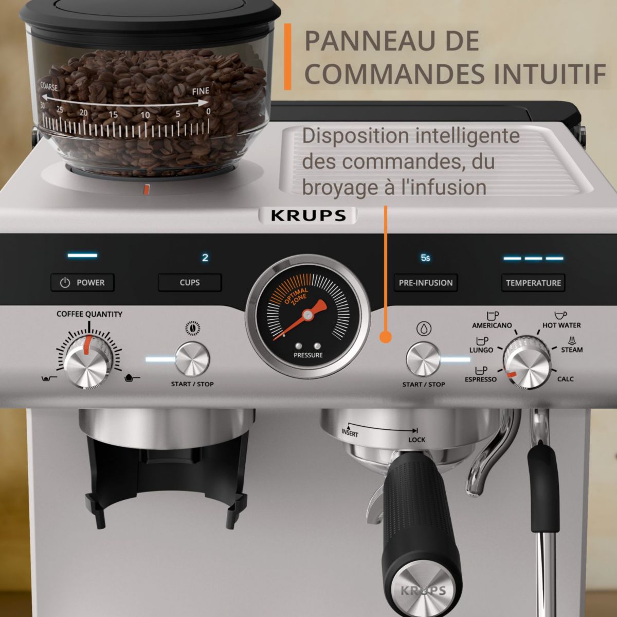 Machine à expresso XP804T10 PRECISION couleur unique, KRUPS